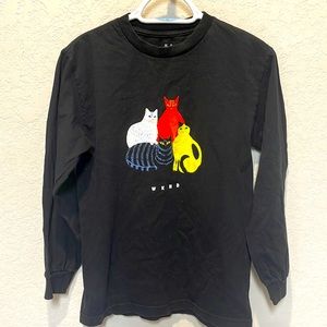 Cat WKND Black Longe Sleeve Shirt Size-Small
